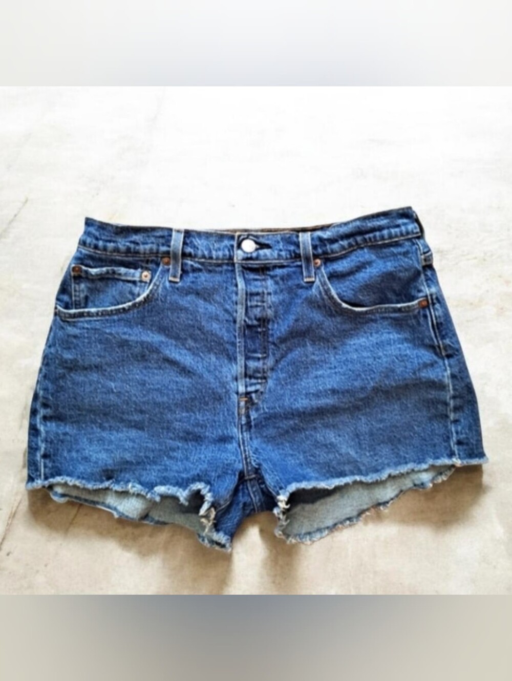 Levi's 501 Blue Denim Cutoff Shorts
